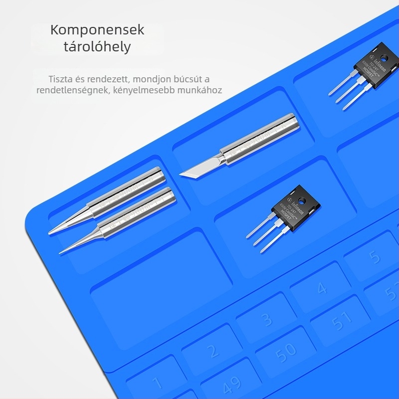 Reparáló asztal szigetelő matrac - szilikon, modell JSD707, 2,5 mm vastagság, puha keménység, javítóasztalhoz, mobiltelefon szétszereléshez és hegesztéshez