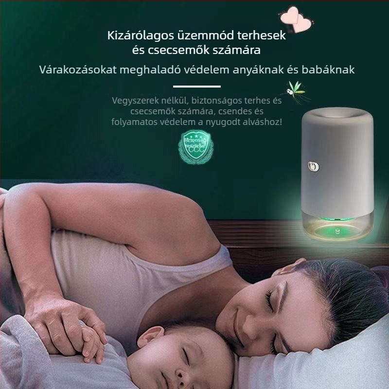 Autós USB-s szúnyogriasztó folyadékkal, 11–20 m²-es területhez, LED UV fény, alumínium háló, ABS burkolat