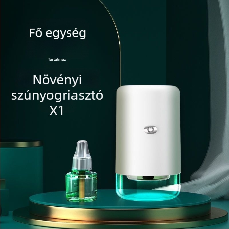 Autós USB-s szúnyogriasztó folyadékkal, 11–20 m²-es területhez, LED UV fény, alumínium háló, ABS burkolat