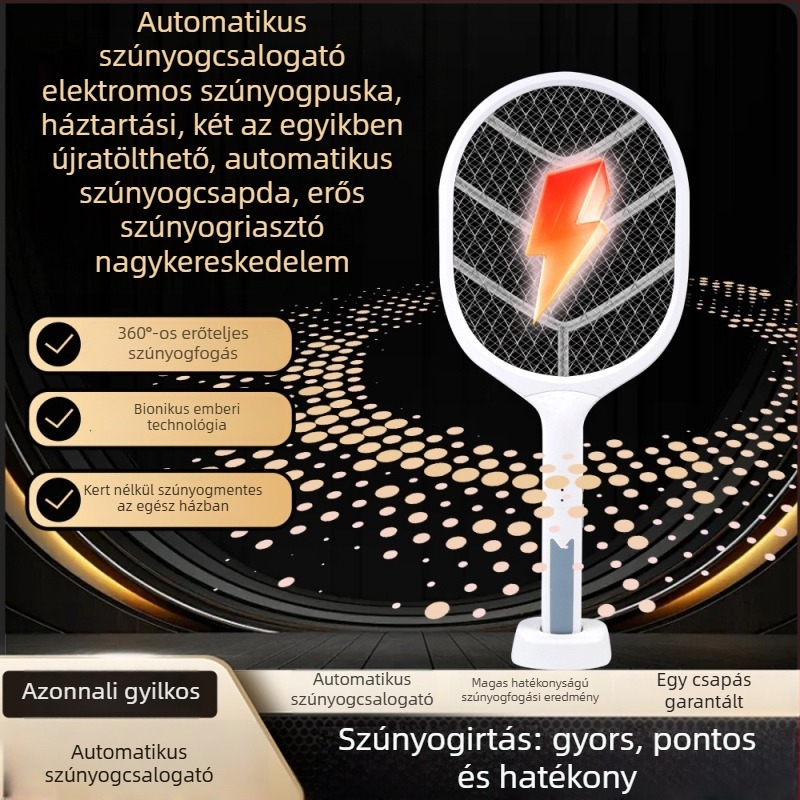 Két az egyben elektromos szúnyogriasztó lámpa és csapda — újratölthető, LED világítás, alumínium háló, 21–30㎡ lefedettség, töltési idő 3–5 óra