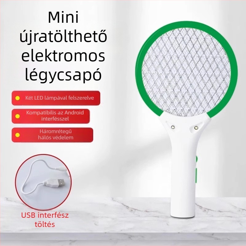 2025-ös modell elektromos szúnyogcsapó, újratölthető, otthoni használatra, kompakt és hordozható, autóba szerelhető
