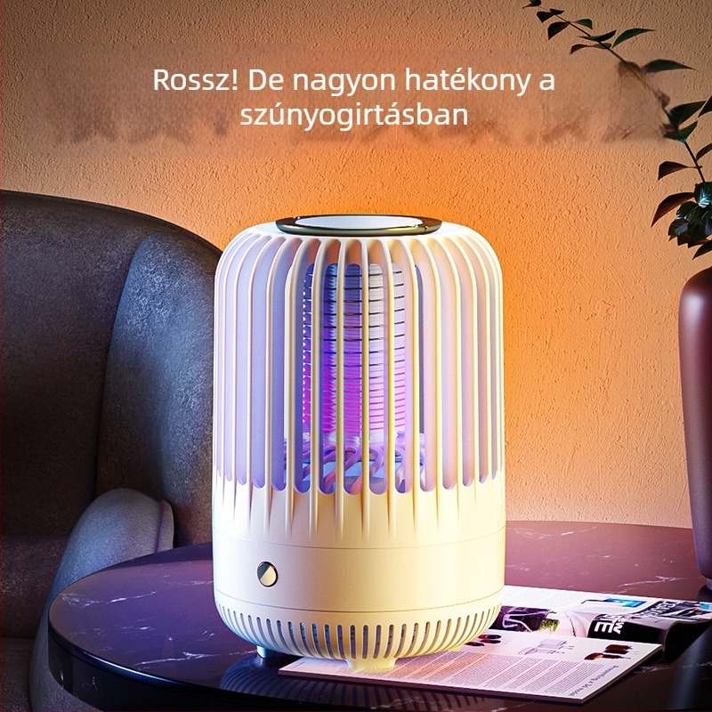 Otthoni elektromos szúnyogirtó – UV lámpa, 360° forgás, beépített akkumulátor 2001–2500 mAh, töltési idő 1–3 óra, 21–30 m²-es területhez