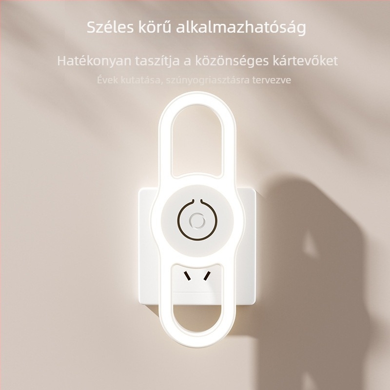 LED ultrahangos szúnyogriasztó lámpa – hálózatról működik, otthoni használatra, hálószoba és nappali számára, csendes, lágy fény