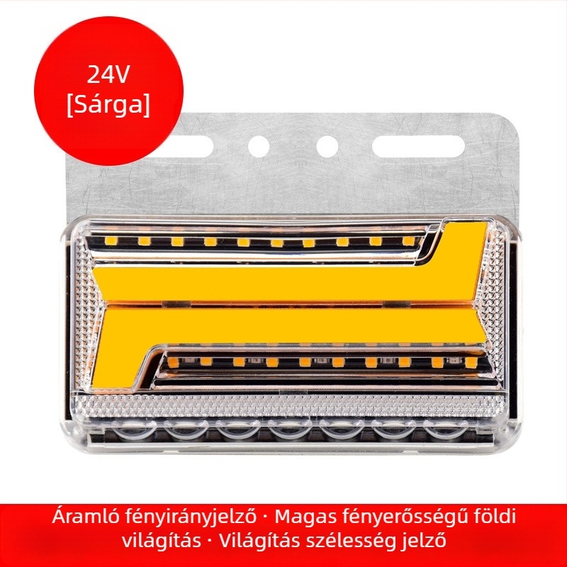Kamion LED oldalsó lámpa, vízálló, kétirányú áramló élvilágítással, 24V, jelzőfény