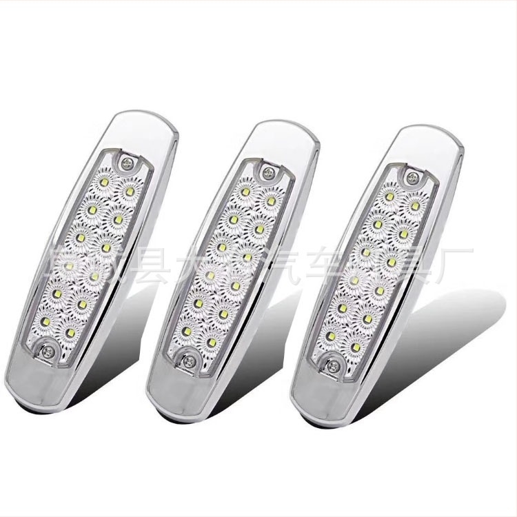 12 LED-es teherautó oldalsó lámpa elektroplattált fémkerettel