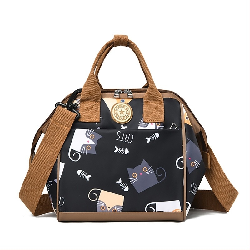 Anyuka crossbody táska gyerekekkel – Oxford vászon, állatmintás, belső nylon bélés, légáteresztő, vízálló