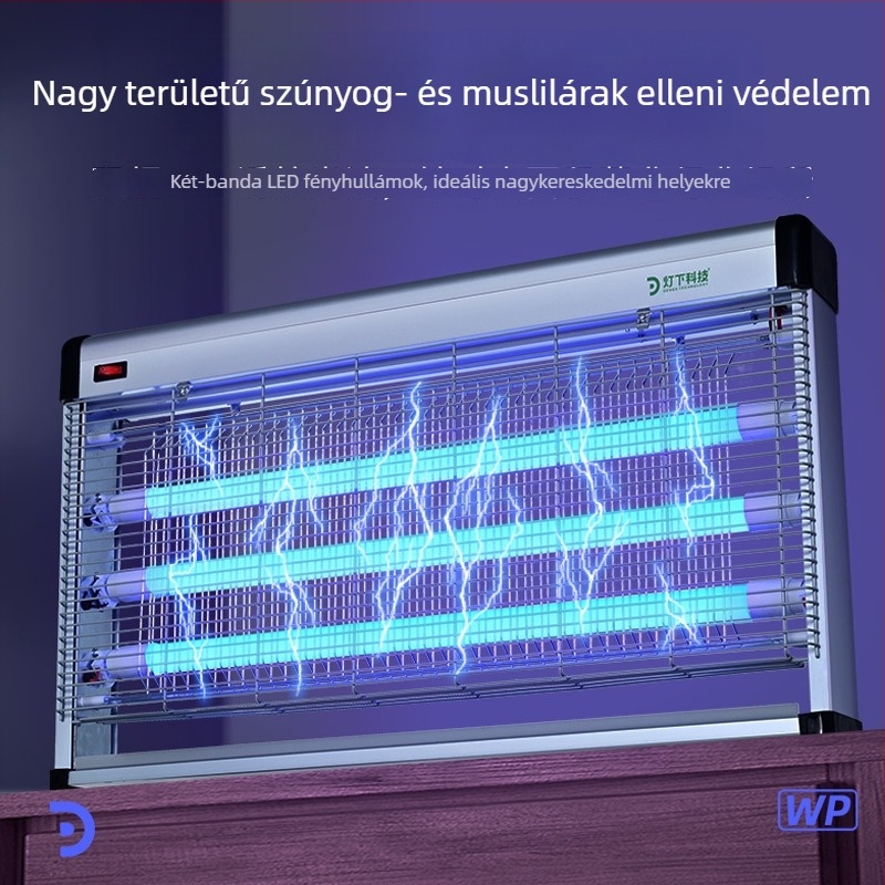 Beltéri elektromos sokk-lámpa szúnyogok ellen LED-del; 61㎡+ területre; hálózati üzemmód; ötvözet burkolat; tűzálló