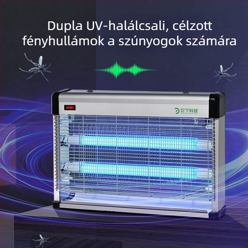 Beltéri elektromos sokk-lámpa szúnyogok ellen LED-del; 61㎡+ területre; hálózati üzemmód; ötvözet burkolat; tűzálló