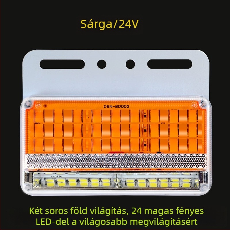 Kamion oldalsó LED világítás, 24V, IP67 vízálló, élettartam 50000 h, modell: Double row floor edge light