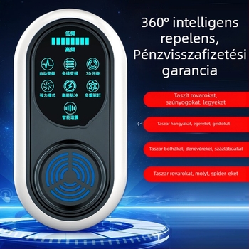 Beltéri ultrahangos szúnyogriasztó és rovarölő készülék, újratölthető, 220V, dobozos csomagolásban