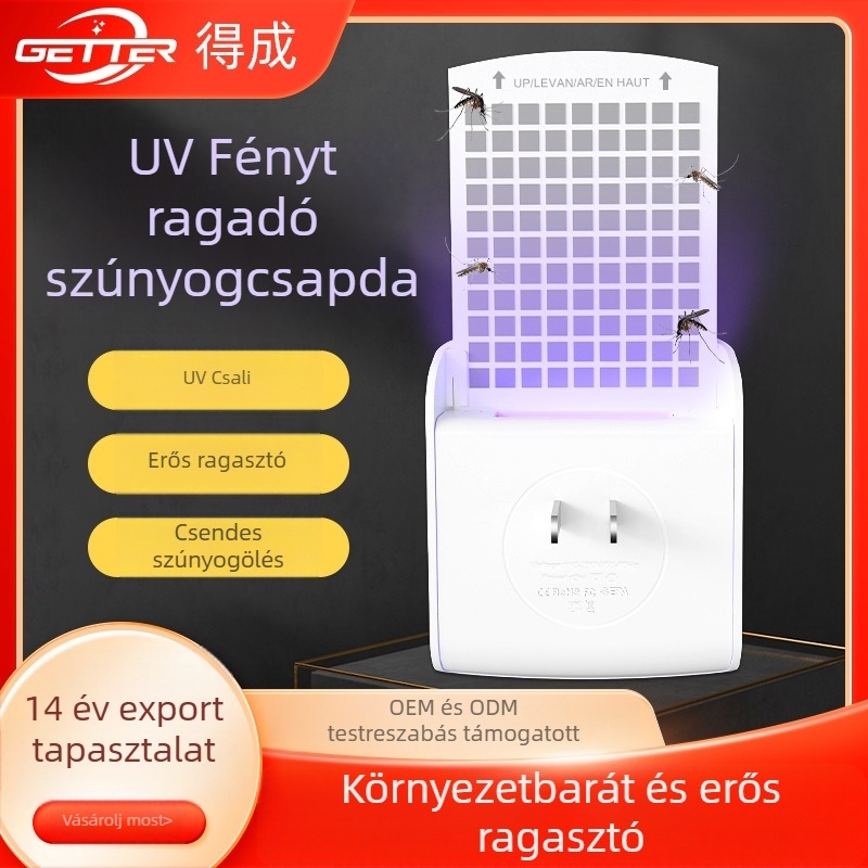 LED-s szúnyogirtó lámpa, 11-20 m² hatókör, ragadós csapda, ABS burkolat, minimalist design