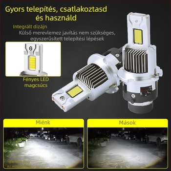 Autó LED fényszóró beépített ventilátorral, első lökhárítóba történő beépítéshez, 28W, 9-16V, modell L6-H4, nappali menetfény (28W; 9-16V; L6-H4; első lökhárítóba történő beépítés; beépített).