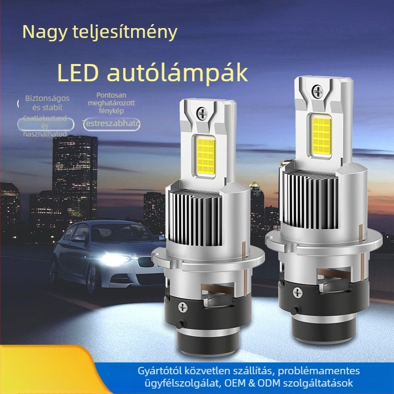 Autó LED fényszóró beépített ventilátorral, első lökhárítóba történő beépítéshez, 28W, 9-16V, modell L6-H4, nappali menetfény (28W; 9-16V; L6-H4; első lökhárítóba történő beépítés; beépített).