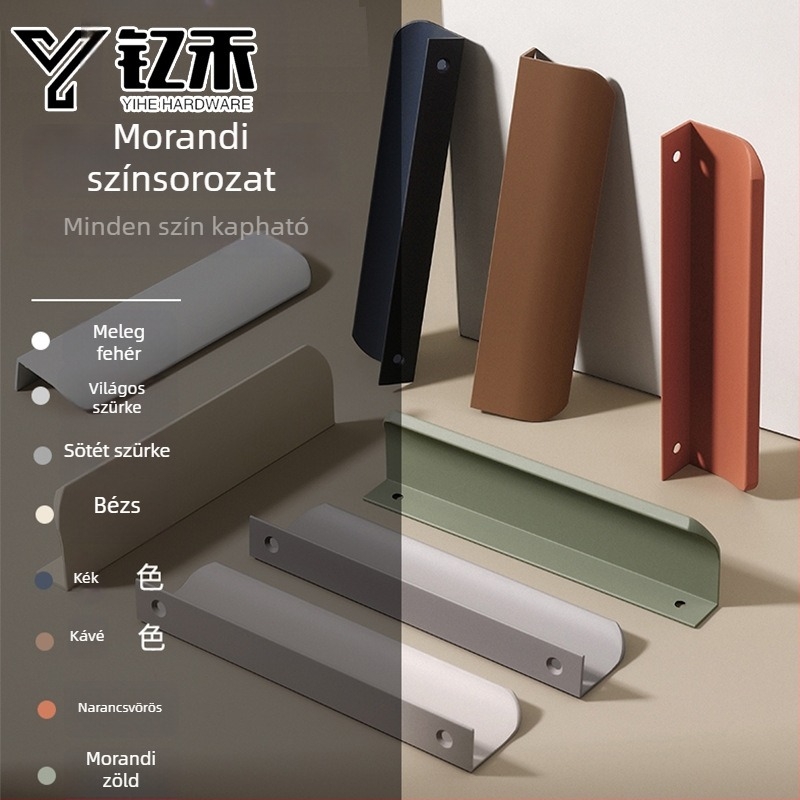 Morandi minimalist ruhásszekrény fogó, rejtett fogó az ajtókhoz, ívelt ív formájú, hosszú, magas minőségű.