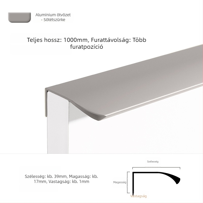 Morandi minimalist ruhásszekrény fogó, rejtett fogó az ajtókhoz, ívelt ív formájú, hosszú, magas minőségű.