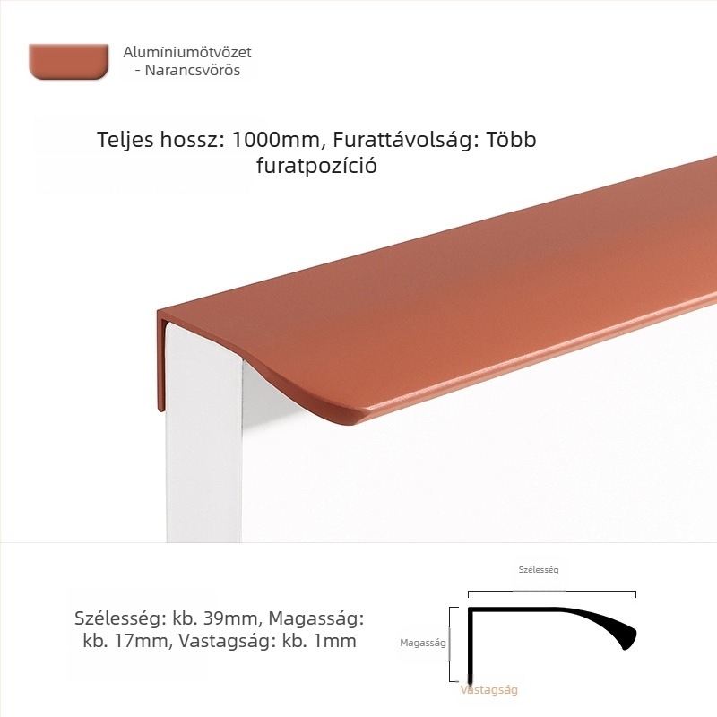 Morandi minimalist ruhásszekrény fogó, rejtett fogó az ajtókhoz, ívelt ív formájú, hosszú, magas minőségű.