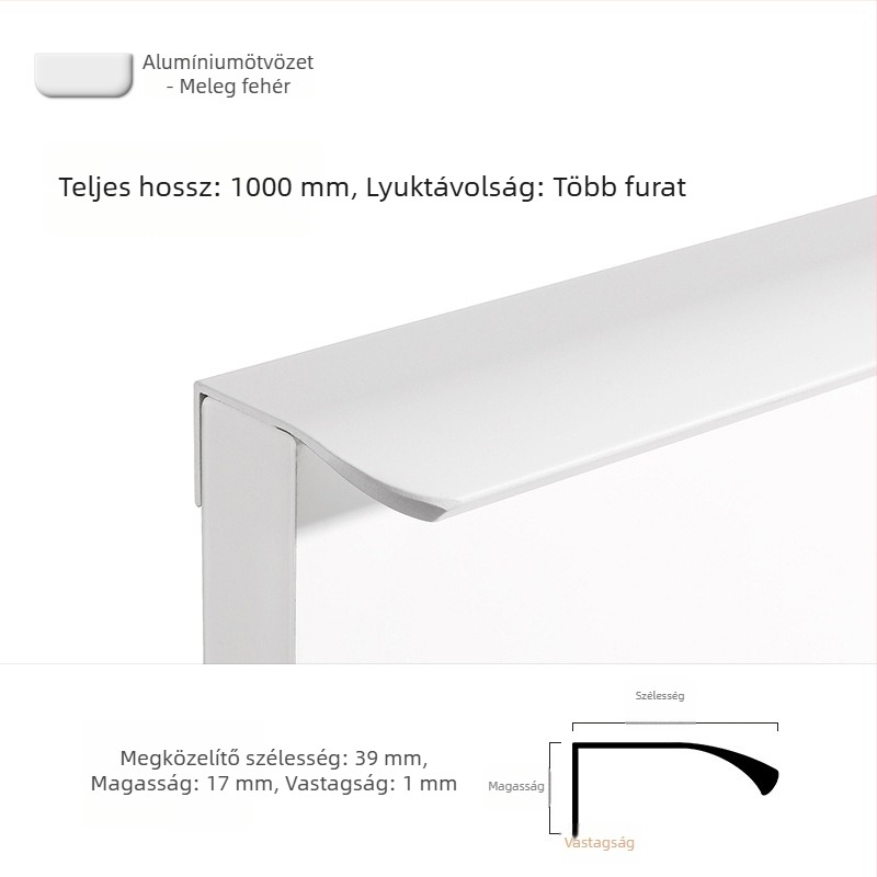 Morandi minimalist ruhásszekrény fogó, rejtett fogó az ajtókhoz, ívelt ív formájú, hosszú, magas minőségű.