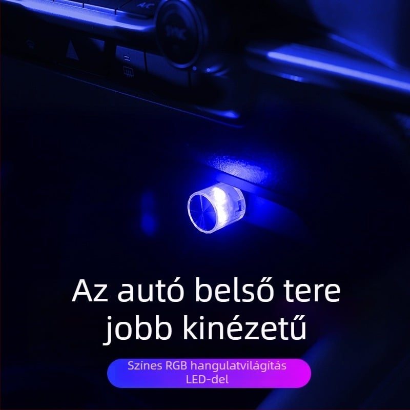 Autó belső LED atmoszferikus világítási készlet USB táplálású, vezeték nélküli, modell 7y0l, Ló éve témája