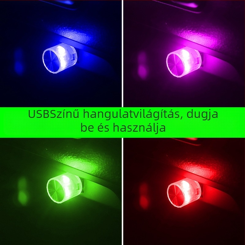 Autó belső LED atmoszferikus világítási készlet USB táplálású, vezeték nélküli, modell 7y0l, Ló éve témája