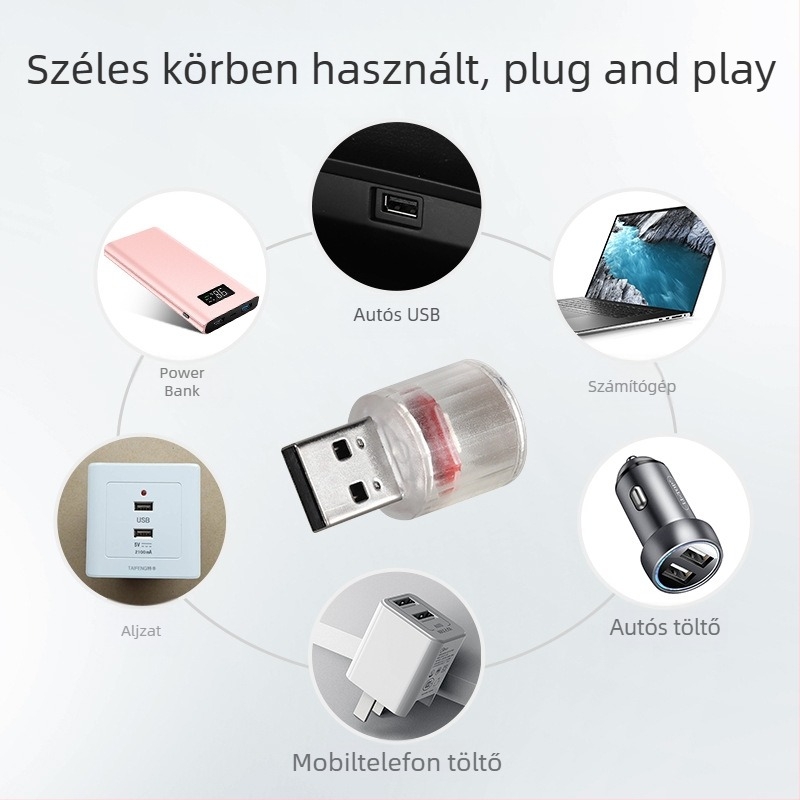 Autó belső LED atmoszferikus világítási készlet USB táplálású, vezeték nélküli, modell 7y0l, Ló éve témája