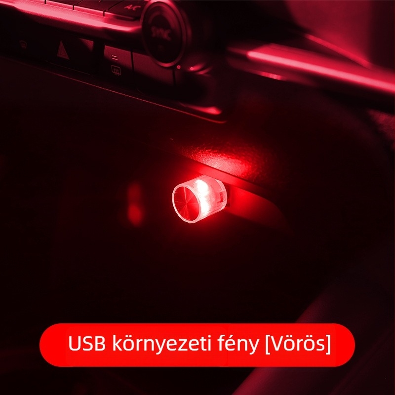 Autó belső LED atmoszferikus világítási készlet USB táplálású, vezeték nélküli, modell 7y0l, Ló éve témája