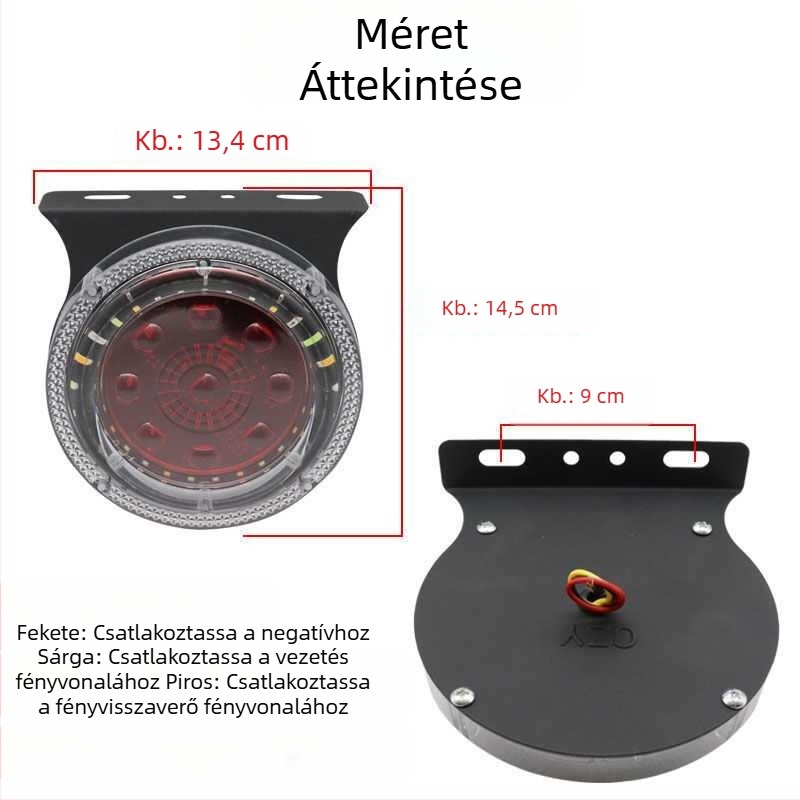 Teherautó LED stroboszkóp lámpa - vízálló figyelmeztető fény vontatott járműhöz, ütközés elleni, modell rT3vq