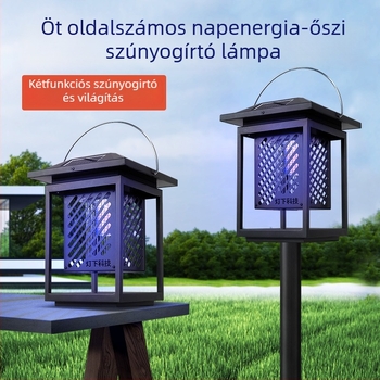 Napelemes szúnyogriasztó lámpa LED-del, 0–180° forgatható, 61 m² feletti lefedettség, beépített 5001 mAh akkumulátor