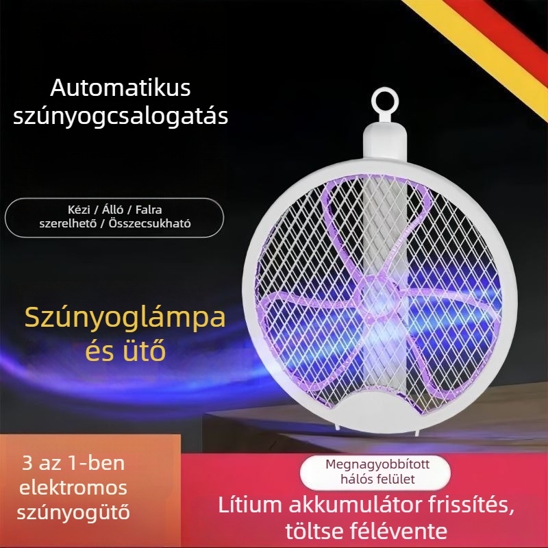 Töltőzható elektromos szúnyog-ütő és 2 az 1-ben szúnyogirtó lámpa