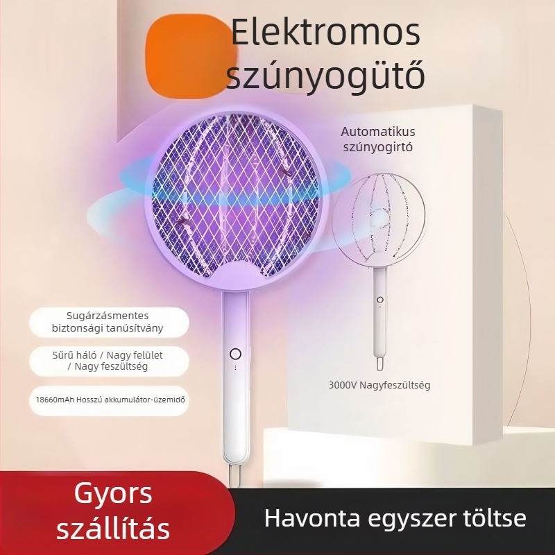 Töltőzható elektromos szúnyog-ütő és 2 az 1-ben szúnyogirtó lámpa