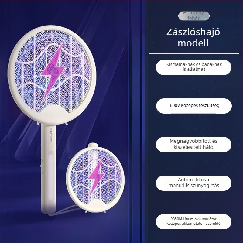 Töltőzható elektromos szúnyog-ütő és 2 az 1-ben szúnyogirtó lámpa
