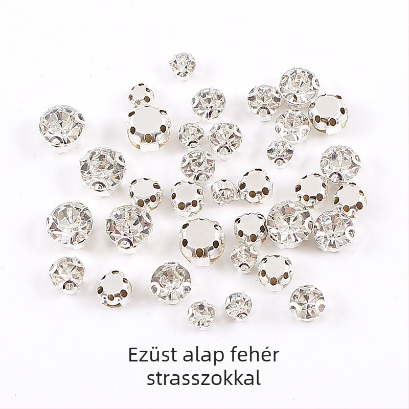 3D kézzel varrt kristály, egyetlen karmokkal, D-típusú anti-snag vonal, prong-set kristály DIY menyasszonyi ruhához, ruházati kellékek