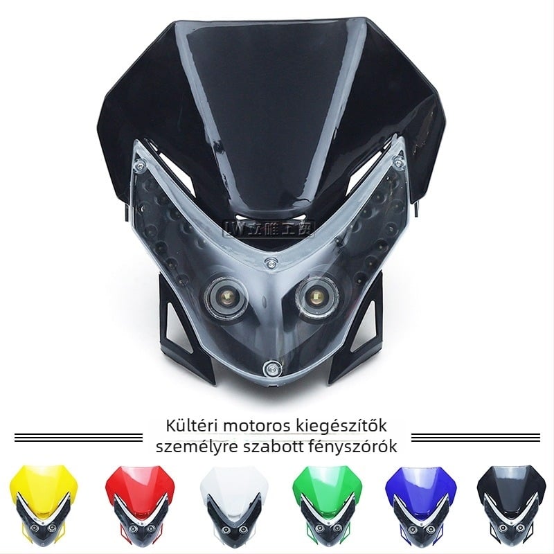 Grimace típusú LED elsőfényszóró motorkerékpárhoz, műanyag burkolat, 10W, 12V