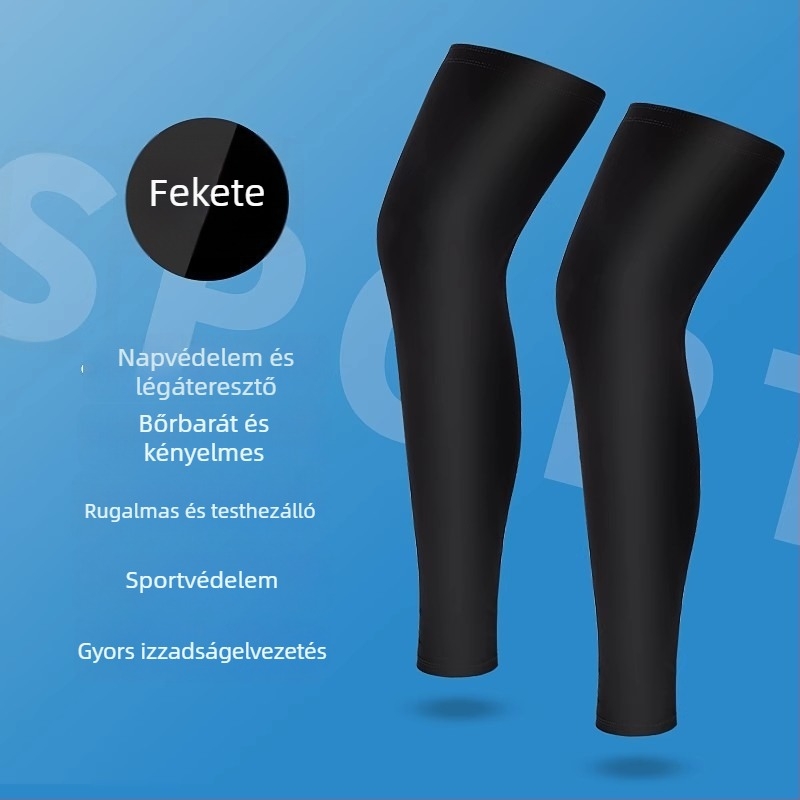 Uniszex napvédő lábszárvédő Ice Silk anyagból, térdvédő kerékpározáshoz, futáshoz és kültéri sportokhoz, hűsítő lábfedés