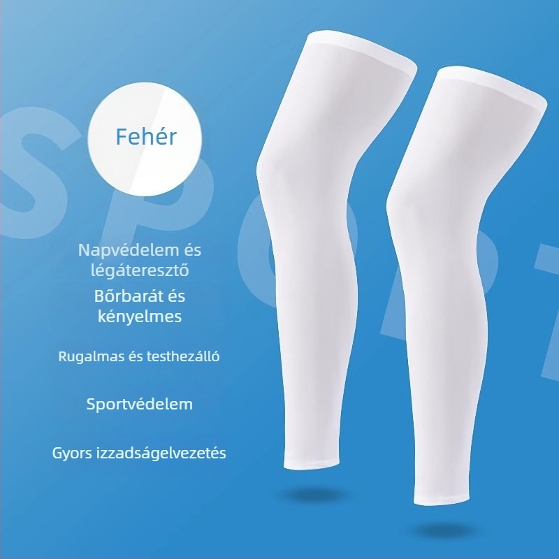 Uniszex napvédő lábszárvédő Ice Silk anyagból, térdvédő kerékpározáshoz, futáshoz és kültéri sportokhoz, hűsítő lábfedés