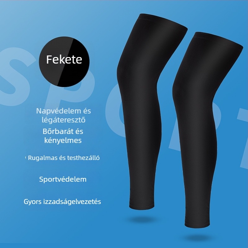 Uniszex napvédő lábszárvédő Ice Silk anyagból, térdvédő kerékpározáshoz, futáshoz és kültéri sportokhoz, hűsítő lábfedés