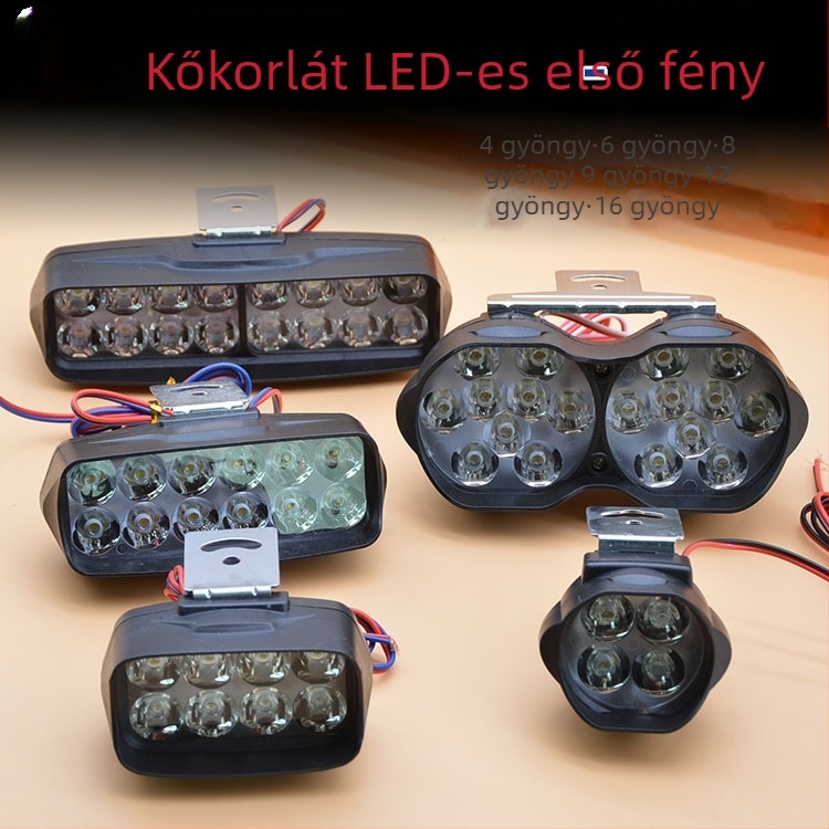 LED első fényszóró, nagy fényerejű spot, ABS ház, 12V, elektromos járművek és motorkerékpárok számára