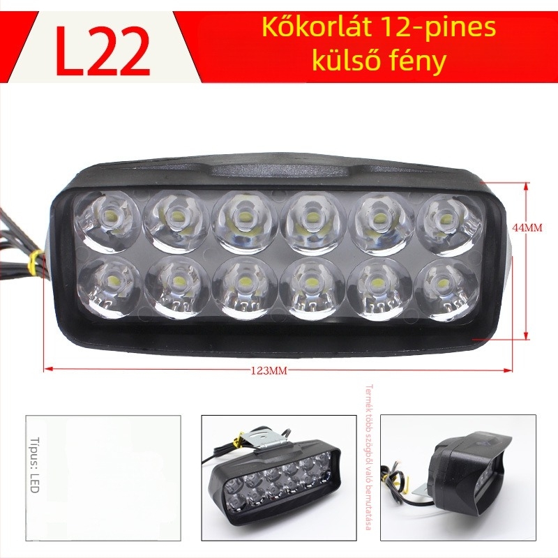 LED első fényszóró, nagy fényerejű spot, ABS ház, 12V, elektromos járművek és motorkerékpárok számára