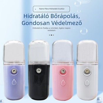 Hidratáló permetező – kézben tartható, újratölthető, hideg permet, 1 sebesség, köd idő >180 s, beépített akkumulátor 1–3 h (100–300 mAh)