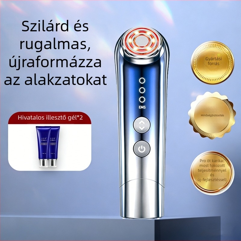 RF szépségkészülék otthoni arcfelvarráshoz, EMS-sel és vörös fény fototerápiával, modell SK-698, súly 870 g, szemhez, nyakhoz és arcra, lifting és feszesítés, egynetes bőrtónus