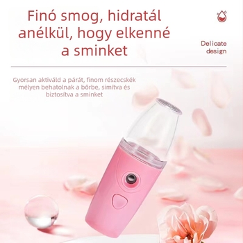Nano arc hidratáló eszköz, hideg köd permetezés, hordozható USB töltésű nedvesítő, 1. fokozat, köd idő legfeljebb 10 másodperc, üzemidő 1–3 óra, beépített akkumulátor 100–300 mAh