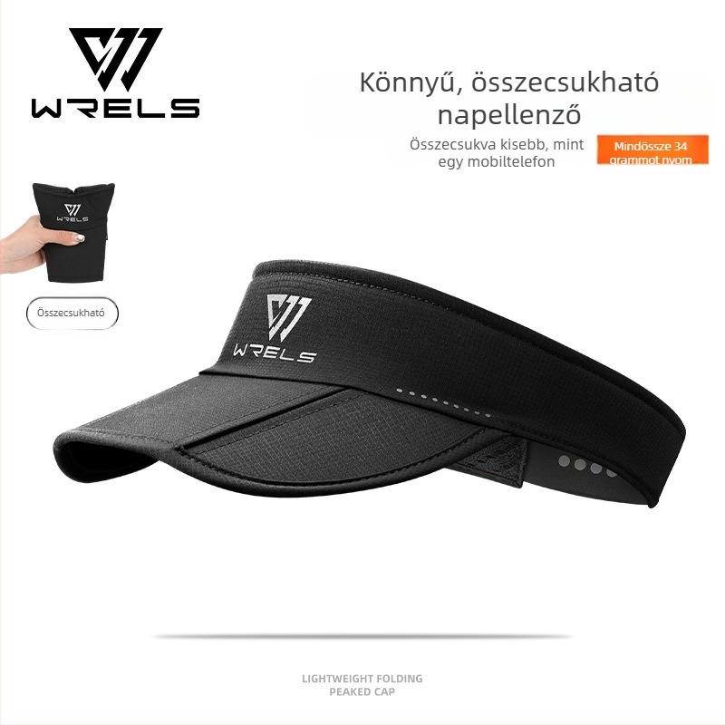 WRELS nyitott koronájú sportsapka – UV-védelem, összecsukható futó sapka, kültéri teniszezéshez, uniszex