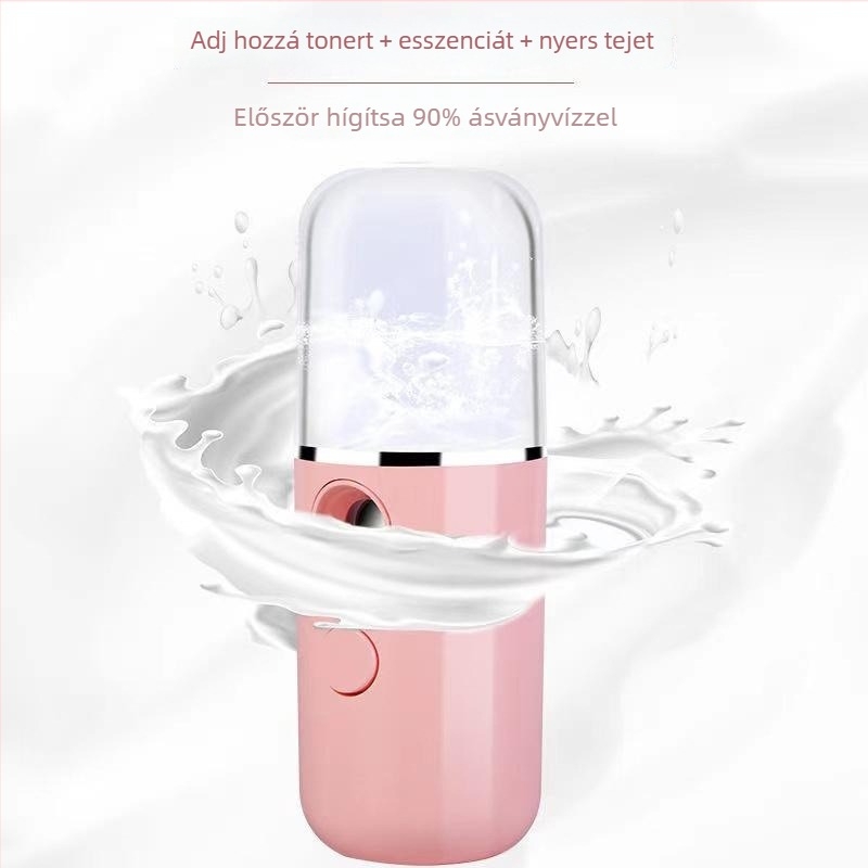 Hordozható nano permetező arcfelhasználó hidratáló eszköz beépített 4000–6000 mAh akkumulátorral, hideg permetezés, egyfokozatú üzemmód, köd idő legfeljebb 10 másodperc, üzemidő több mint 12 óra