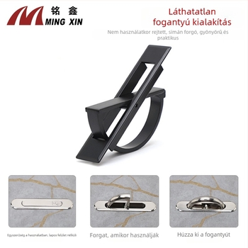 Tatami rejtett forgatható bútorfogantyú — vasból, négyszögletes vagy kerek él, modern minimalista stílus