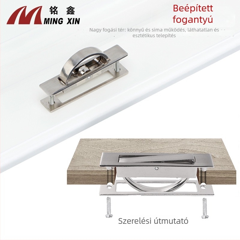 Tatami rejtett forgatható bútorfogantyú — vasból, négyszögletes vagy kerek él, modern minimalista stílus