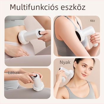 Hordozható elektromos testmasszírozó 6 fejű masszázzsal, kefemotor, beépített akkumulátor, többfunkciós, 5+ sebességfokozat