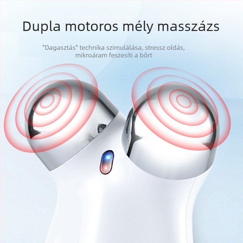 EMS rezgő görgős masszírozó otthoni használatra, bőrfiatalítás, arc karcsúsítás, nyakszépítő készülék, elektromos feszesítő eszköz (Beépített akkumulátor 300–500 mAh, hordozható, IPX0)