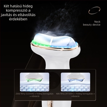 Nyakápoló készülék vibrációs masszázzsal, fototerápiával és jég móddal a liftingért és a feszességért, ráncok csökkentéséért és bőrfelújításért (Modell DYM063)