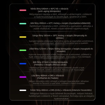 Nyakápoló készülék vibrációs masszázzsal, fototerápiával és jég móddal a liftingért és a feszességért, ráncok csökkentéséért és bőrfelújításért (Modell DYM063)