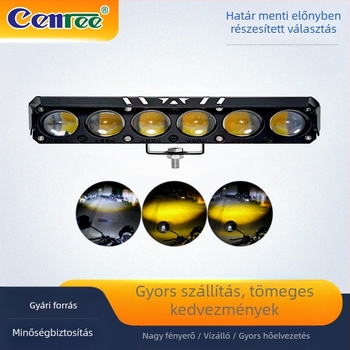 Type C-6 LED spotlámpa 6-diódás, terepjáró autókhoz, sárga/fehér, 9-36V, IP67, 60W, CENREE
