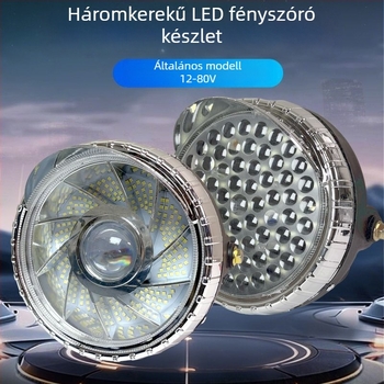LED elsőfényszóró motorkerékpár/triciklihez, rendkívül fényes, vízálló, univerzális illeszkedés, Feszültség: 8V